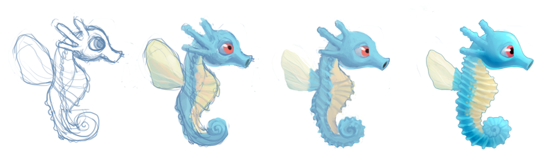 Illustration for article titled A Sea Horse named Horsea!? Pokemon One a Day!